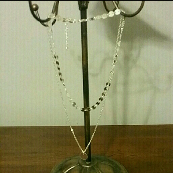 💕4 for $25💕Two Layer Silver Coin Necklace - Picture 3 of 3